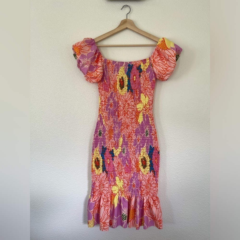 Floral Mermaid Off Shoulder Midi Dress - Picture 4 of 8